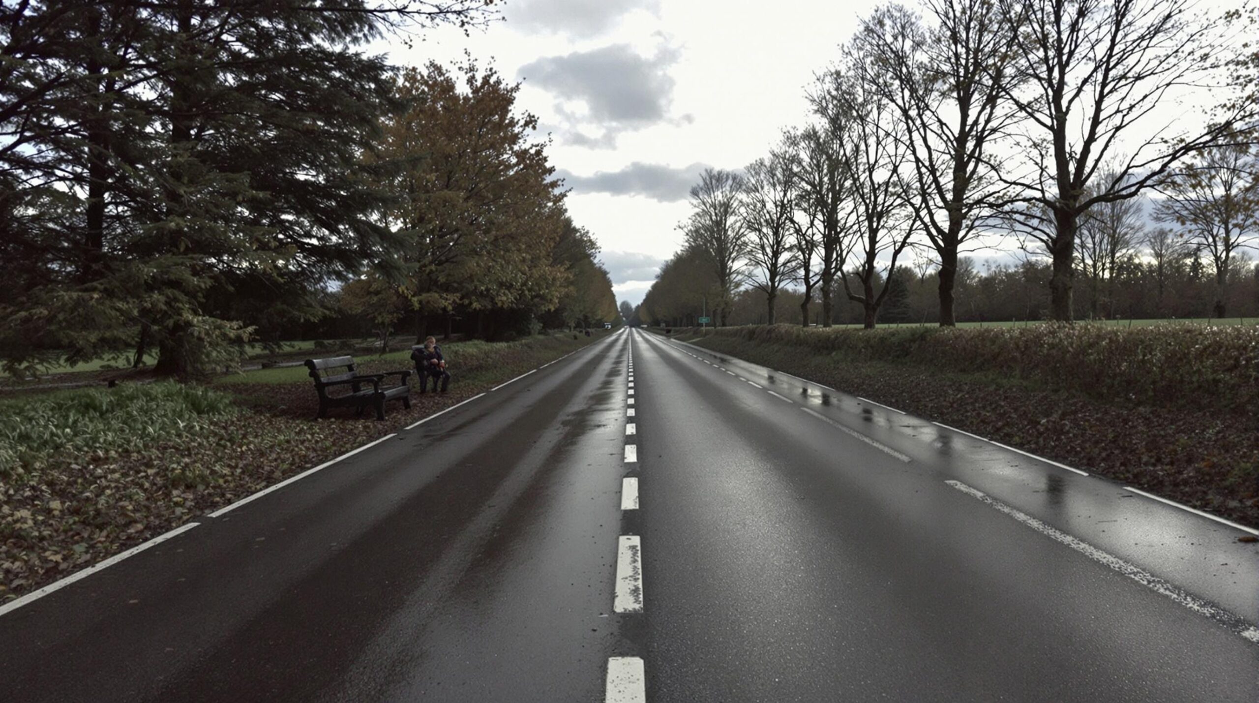 Een bedrijfsvoertuig rijdt op een gladde weg.